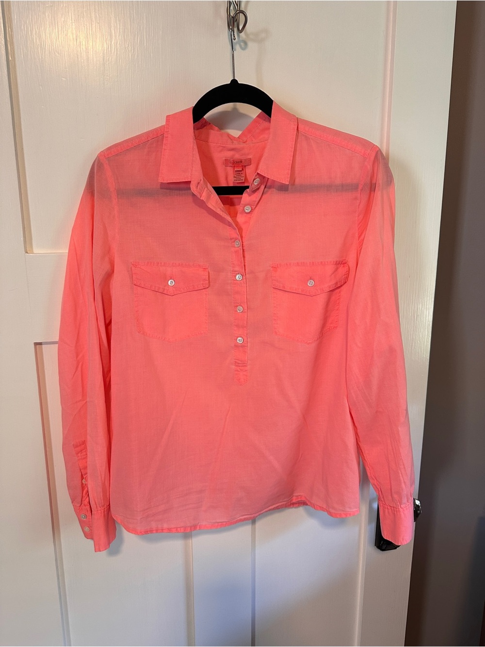 J. Crew Coral Pink Cotton Blouse